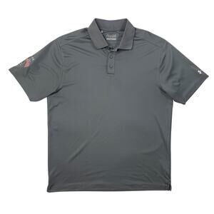 Under Armour Polo Shirt Mens L Large Gray Loose Fit Heatgear Can-Am Country Club